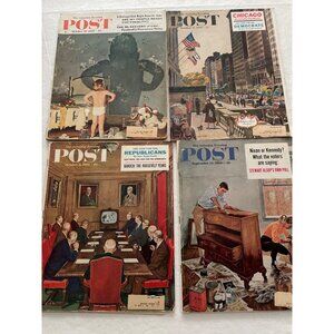 Vintage Saturday Evening Post Magazines & 1961 Chevy Truck Advertisements